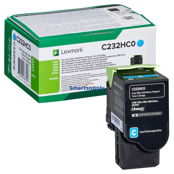 Lexmark C232HC0 Cyan toner 2.300 sider original