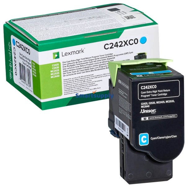 Lexmark C242XC0 Cyan toner 3.500s original