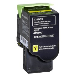 Lexmark C242XY0 Gul toner ekstra 3.500 sider original