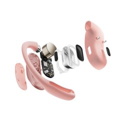 Shokz Openfit Air Headset Trdlst Opkald Med rekrog/Musik/Sport/Hverdag Bluetooth Rose