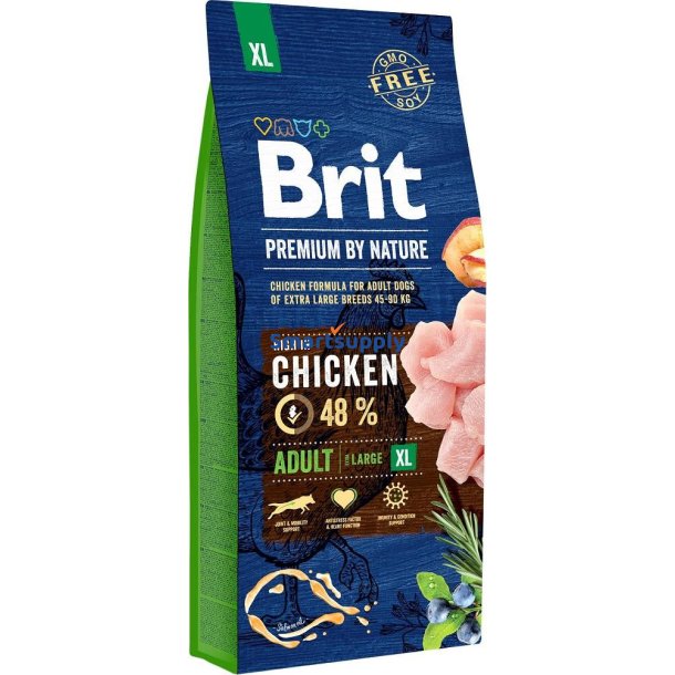 BRIT Premium by Nature Adult XL Chicken - trfoder til hunde - 15 kg