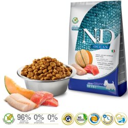 FARMINA N&D Ocean Dog Salmon, Cod, Cantaloupe, Melon Adult Mini  - trfoder til hunde - 800 g