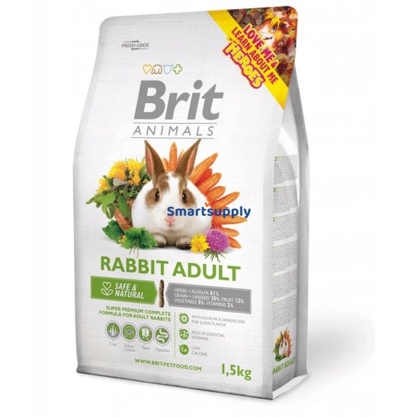 Brit Dyr Kanin Voksen Komplet - Kaninfoder - 1,5 Kg