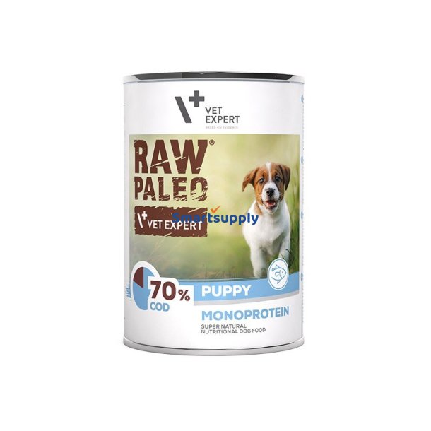 RAW PALEO Puppy Monoprotein Cod - vdfoder til hvalpe - 400 g