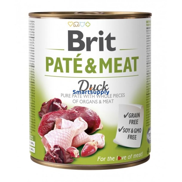 Brit Pat&eacute; &amp; Meat Duck - Vdfoder Til Hunde - 800G