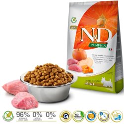 FARMINA N&D GF Pumpkin, Vildsvin og ble Adult Mini - trfoder til hunde - 800 g