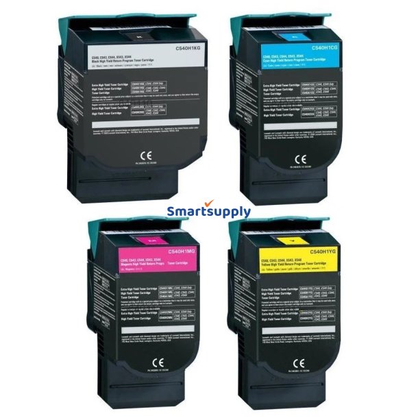 Lexmark C540H1K/C/M/Y toner 4 stk 8.500 sider kompatibel