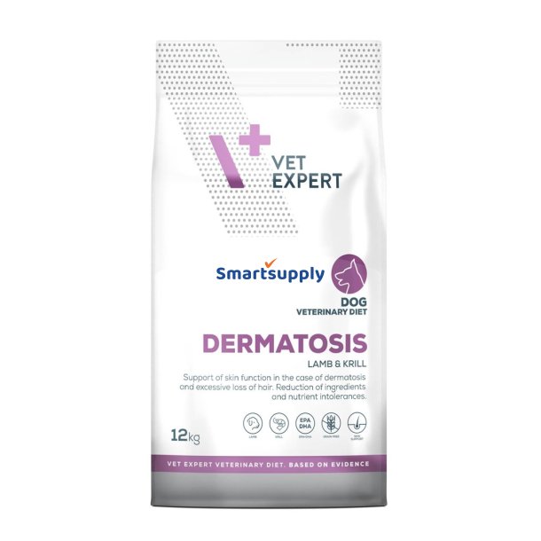 Vet Ekspert Veterinrdit Dermatose Hundelam &amp; Krill - Trfoder Til Hunde - 12 Kg