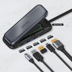 Unitek Hub Usb-C Storage M.2, Hdmi , Usb-C Pd 100W, D1046a