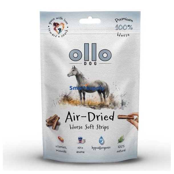 OLLO Air-Dried Horse strips - godbid til hund - 80g