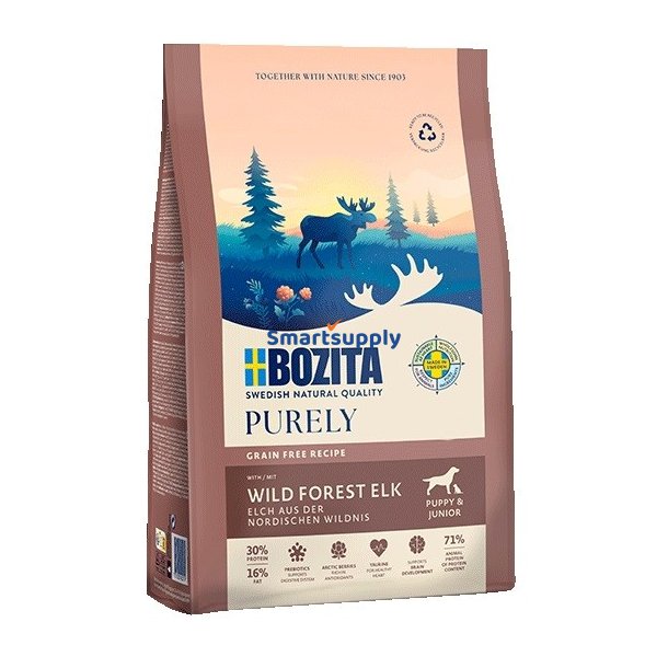BOZITA Purely Junior Elk with chicken - trfoder til hunde - 11kg