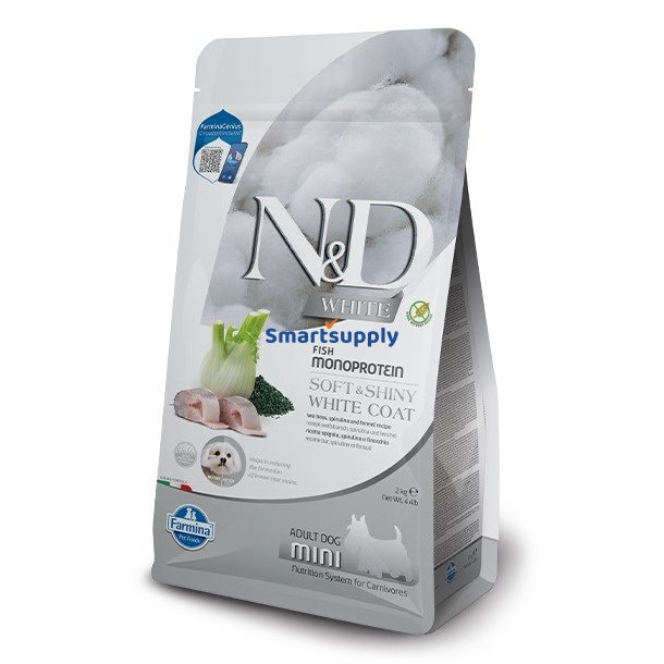 FARMINA N&D Havaborre, Spirulina og Fennikel Adult Mini - trfoder til hunde - 2 kg