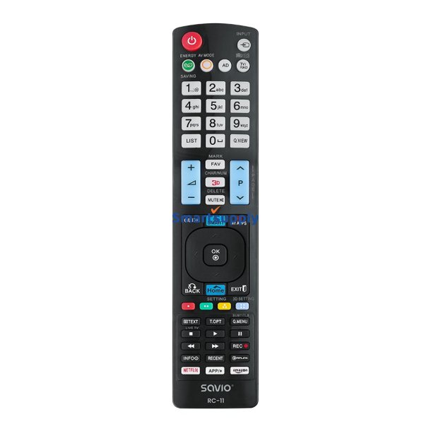 Savio RC-11 fjernbetjening IR trdls TV Tryk p knapper