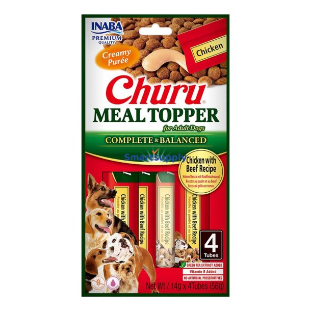 Inaba Churu Meal Topper Kylling Med Oksekd - Hundegodbid - 4 X 14G