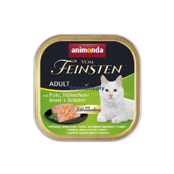Animonda Vom Feinsten Voksen Kalkun, Kyllingebryst Og Urter - Vdfoder Til Katte - 100G