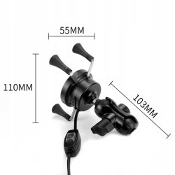 MOTORCYKEL TELEFONHOLDER FREEDCONN MC7W MED INDUKTIV OPLADER