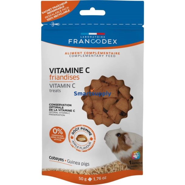 FRANCODEX C-vitamin-godbidder - godbidder til marsvin - 50g
