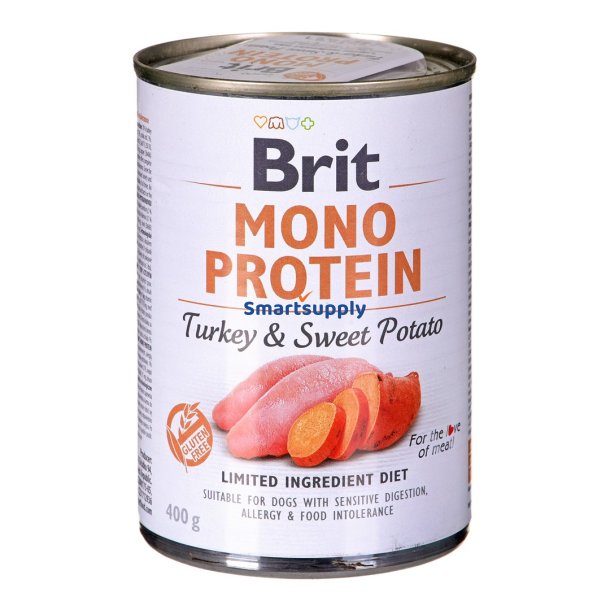 Brit Mono Protein Kalkun Med Sd Kartoffel - Vdfoder Til Hunde - 400 G