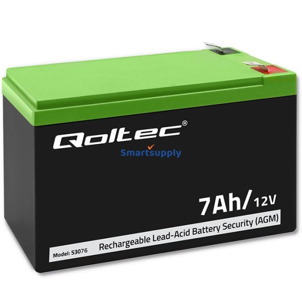Qoltec 53076 AGM batteri | 12V | 7Ah | Sikkerhed