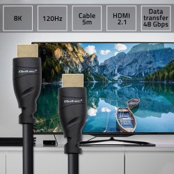 Qoltec 50353 HDMI v2.1 kabel Ultra hj hastighed 8K | 60Hz | 26AWG | GULD | 5m