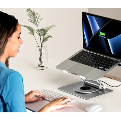 Justerbart Stativ Til Brbar Computer + Usb-C Hdmi -Hub Unitek D1109b01 Pd 100W