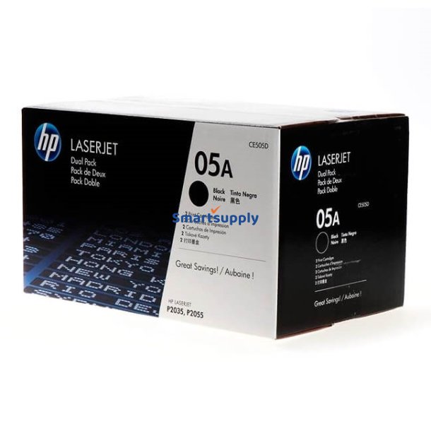 Rabat HP 05A toner 2 stk 4.600 sider CE505D original
