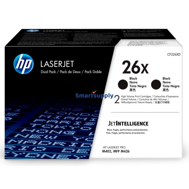 Rabat HP 26X toner 2 stk 18.000 sider CF226XD original