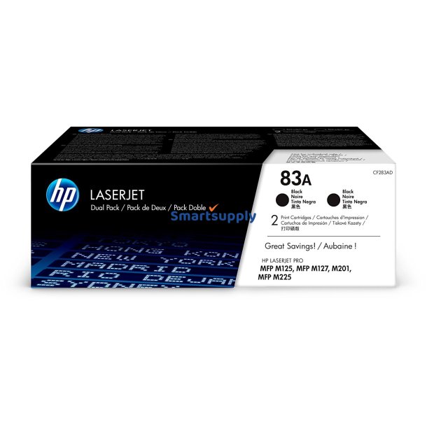 Rabat HP 83A toner 2 stk 3.000 sider CF283AD original
