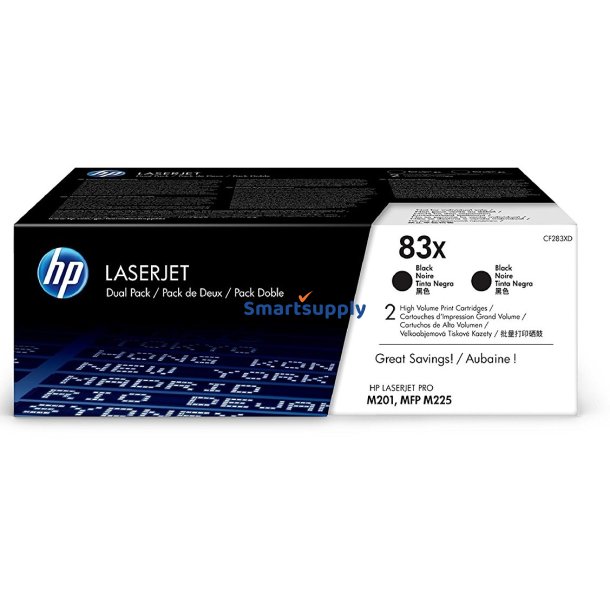 Rabat HP 83X toner 2 stk 4.400 sider CF283XD original