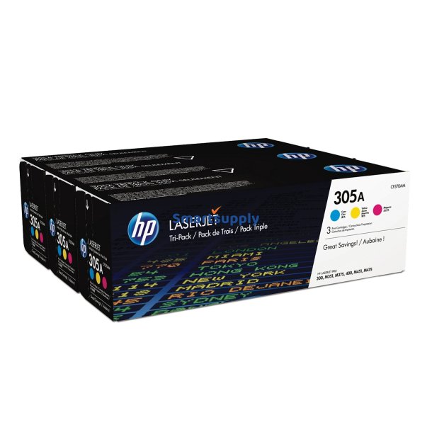 Rabat HP 305A toner 3 stk CMY 7.800 sider original