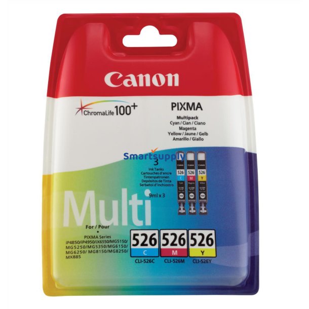 Canon CLI-526 CMY multipack 3 stk blkpatron original