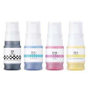 Canon GI-55 BCMY blkrefill 4 stk 190ml kompatibel