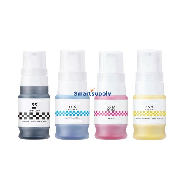 Canon GI-55 BCMY bl�krefill 4 stk 190ml kompatibel