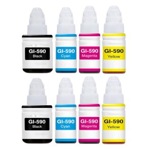 Canon GI-590 BCMY blkrefill 8 stk 690ml kompatibel
