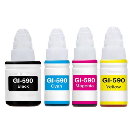 Canon GI-590 BCMY bl�krefill 4 stk 345ml kompatibel rabatpakke