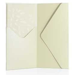 Cream kuverter m. indvendig lomme 5 stk. 110mm x 220mm (DL)