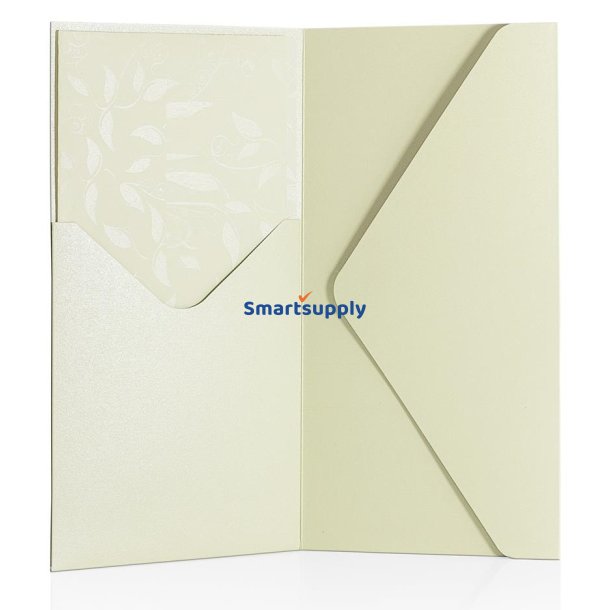 Cream kuverter m. indvendig lomme 5 stk. 110mm x 220mm (DL)