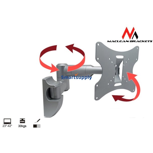 Universal TV- eller skrmholder 23-42" 30 kg Maclean MC-503A S slv max vesa 200x200