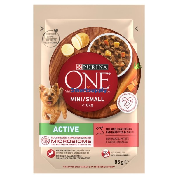 PURINA One Mini/Small Active Beef  - vdfoder til hunde - 85g