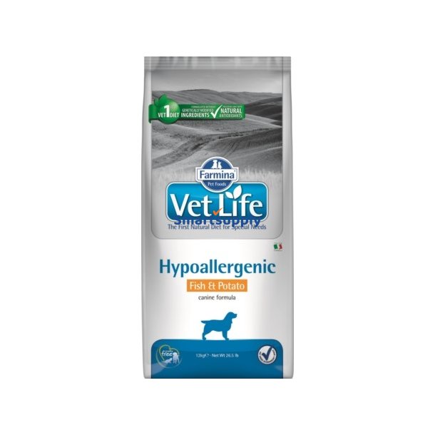 Farmina Vet Life Hypoallergen Canine Fish &amp; Potato - Trfoder Til Hunde - 12 Kg