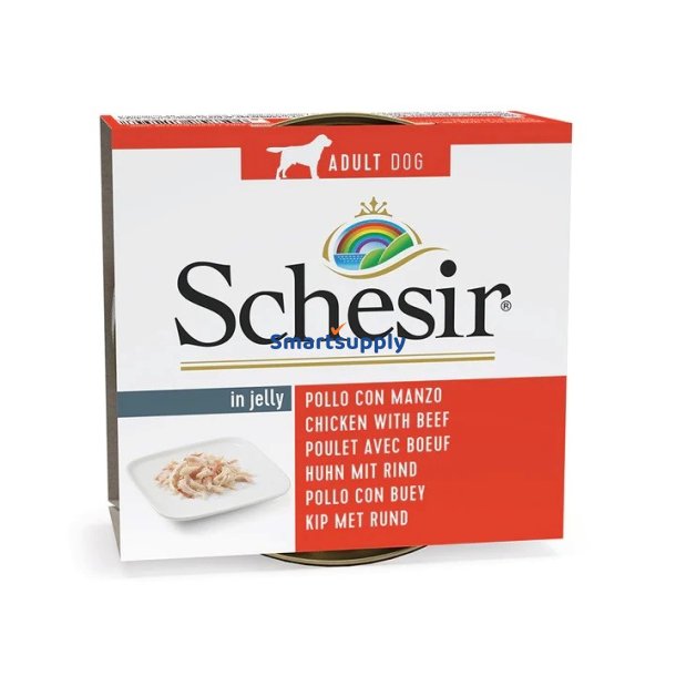 SCHESIR in jelly Chicken with beef  - vdt hundefoder - 150 g
