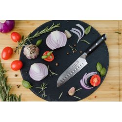 Kohersen Elegance Ibenholt Tr Santoku Kniv Damaskus Stl 12,7 cm