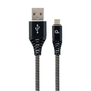 Cablexpert CC-USB2B-AMMBM-2M-BW USB-kabel USB 2.0 USB A Micro-USB B Sort