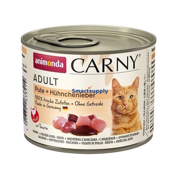 Animonda Cat Carny Adult Kalkun Med Kyllingelever - Vdfoder Til Katte - 200 G