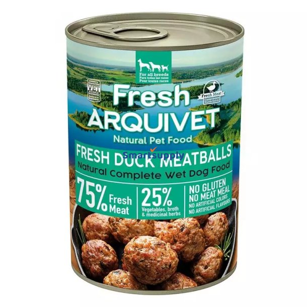 Arquivet Friske Frikadeller Med And, Sd Kartoffel Og Appelsin - Vdfoder Til Hunde - 400 G