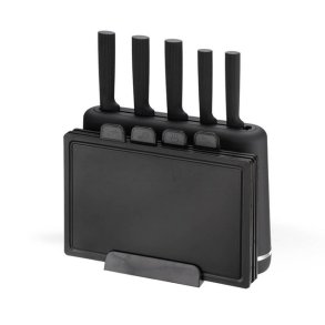 Maestro MR-1412-BLACK Knivst med blok + skrebrtst Sort