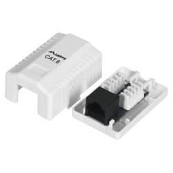 Lanberg Overflade Monteringsstikkat.6 1Xrj45 Hvid