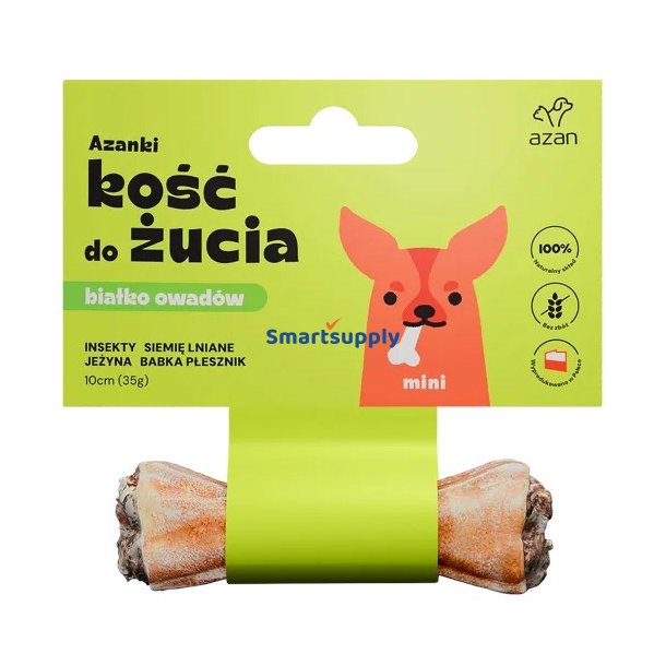 Azanki Knogle Med Insekter Og Hrfr Mini  Hundegodbid  10 cm