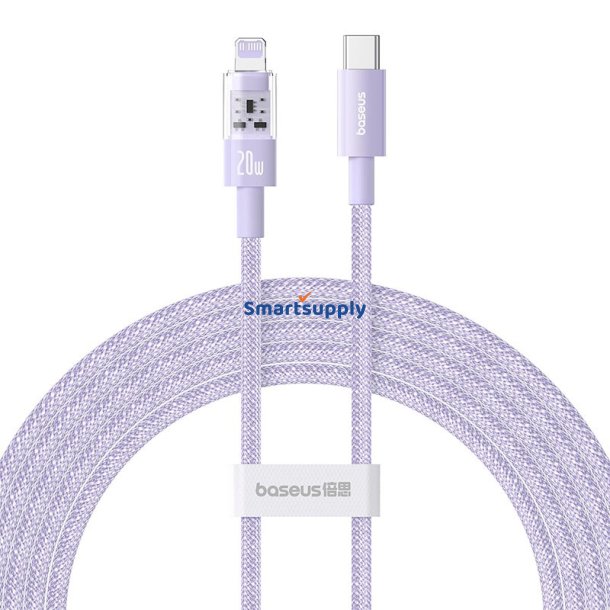 Baseus Gem USB-C til iP hurtigopladningskabel 2 m 20 W Lilla