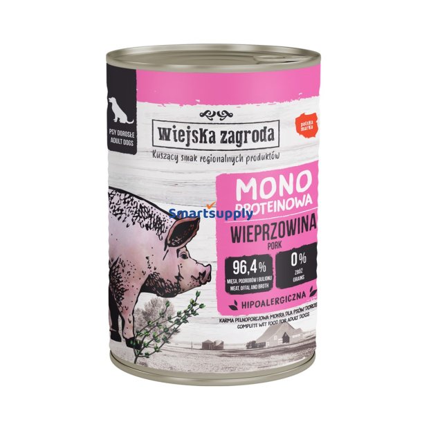 Wiejska Zagroda Mono-Protein Svinekd - Vdfoder Til Hunde - 400G
